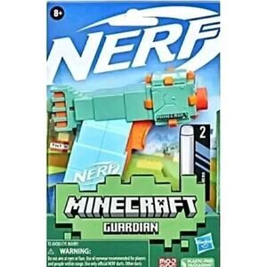 NERF MicroShots Minecraft Guardian Blaster 2 Official Elite Darts Priming Handle